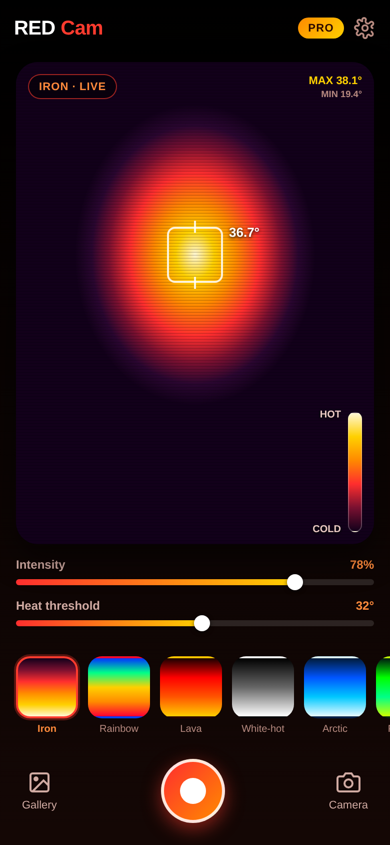 Live thermal camera